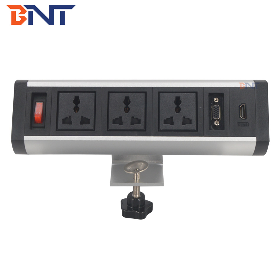 Double usb charger without cut-out hole movable table top power outlet for office table