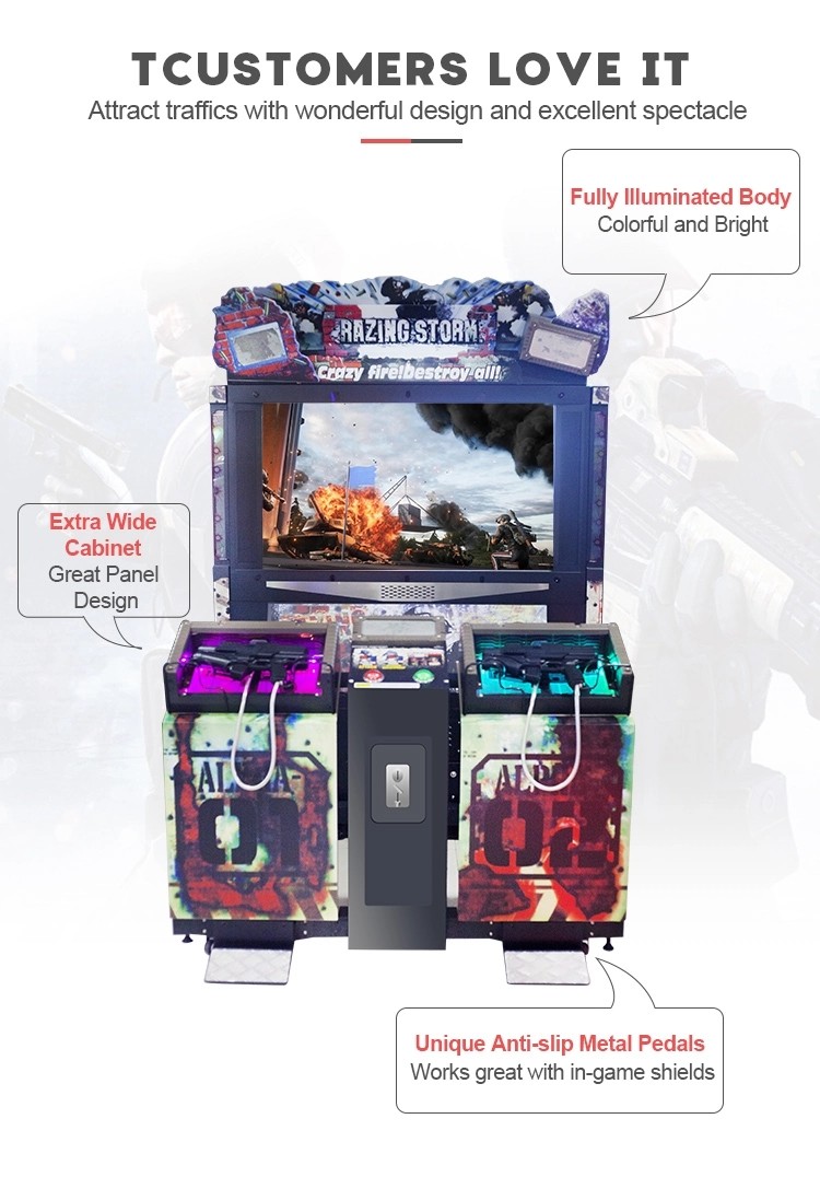 2 People Upright Arcade Machine , 300 Watt Large Multi Game Arcade Machine