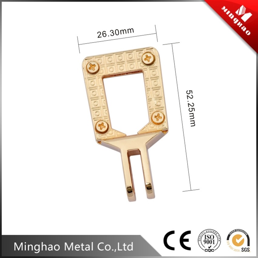 Fancy black 26.3*52.25mm square zinc alloy metal accessories