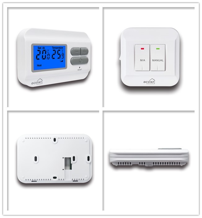 Large LCD 6 A Gas Bolier Digital Wireless Room Thermostat