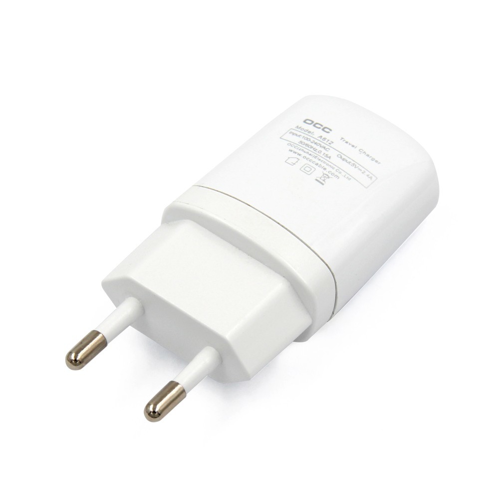 1 Port USB Travel Adapter With Usb Ports , OCC 12W 2.4 Amp Wall Charger