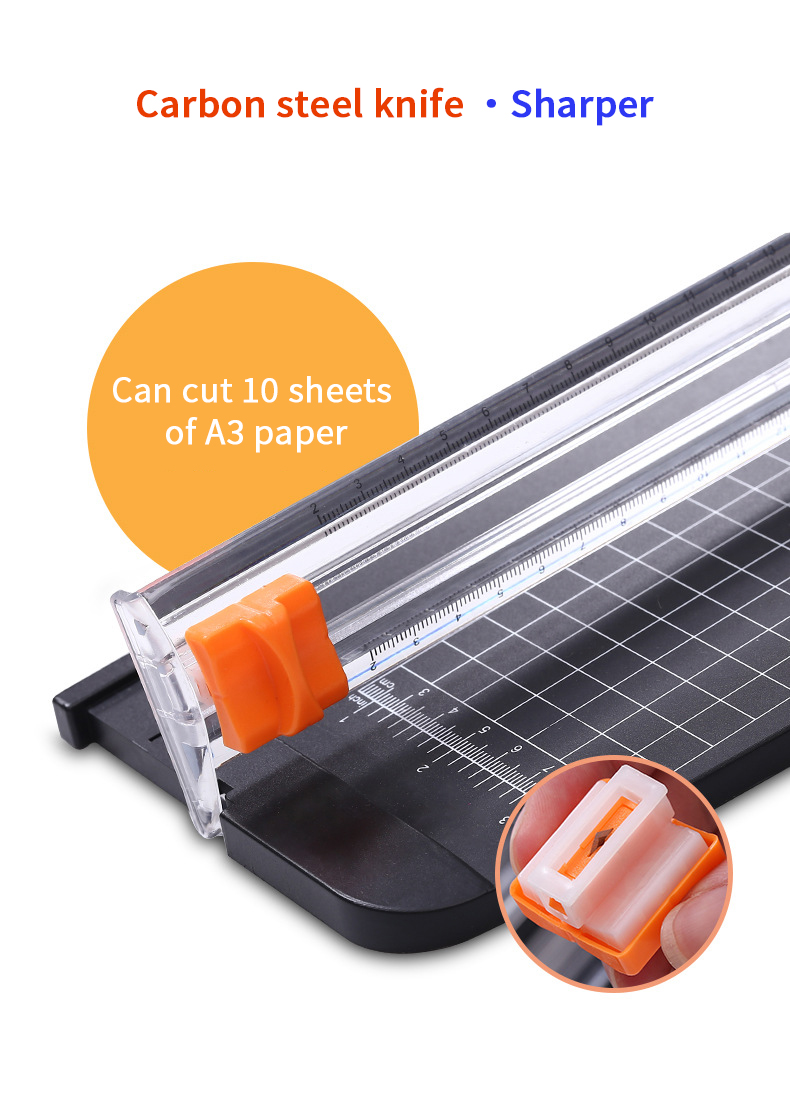 Compact Manual A3 Paper Trimmer with Safely Blade and Cutting Thickness of 1mm in Black