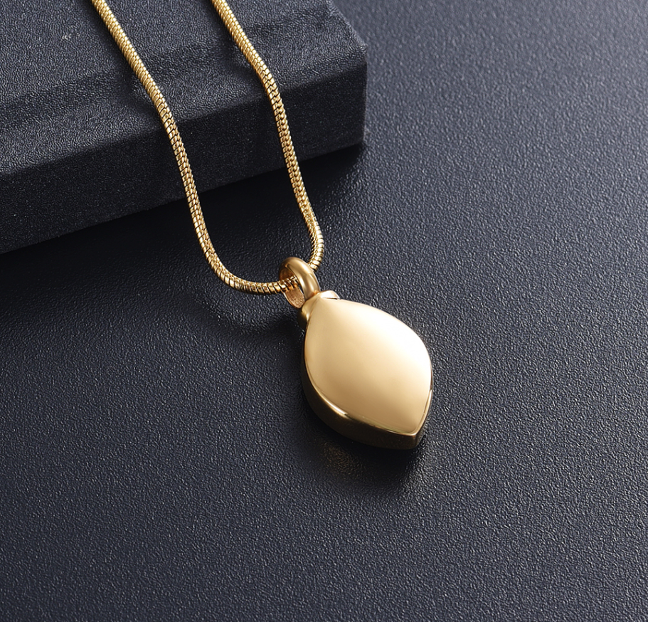 Free Engrave PR Memorial Jewelry Fashion Teardrop Keepsake Pendant Necklace for Women