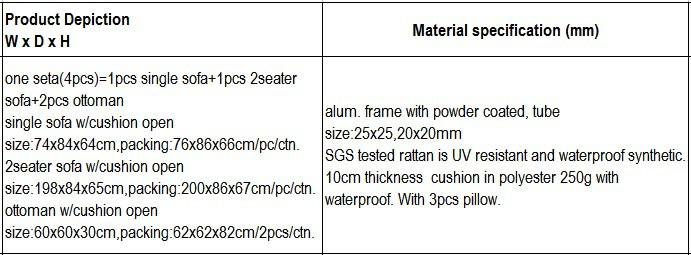 4pcs patio garden furniture