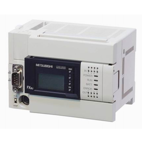 Mitsubishi PLC Module FX3U 48MT ES A with 48 I O points 24 inputs 24 transistor outputs and integrated RS422 USB communication ports
