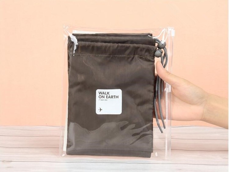 Folded Polyester Fabric Drawstring Bag Mini Gift Pouch Shoes Pocket Storage Pouch