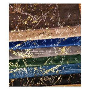 Shrink Resistant Embossed Foil Velvet Fabric Printed Knitted Fabric