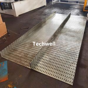 Quality 100-600mm Perforated Cable Tray Making Machine With Hydraulic Punching Pre Cutting for sale