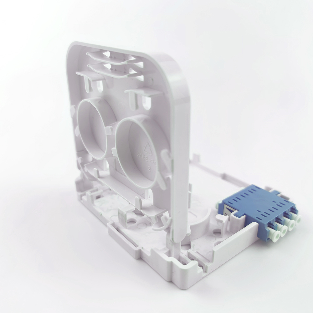2 Cores LC/UPC Plastic Fiber Optic Face Plate Socket Panel for Indoor in FTTH Network