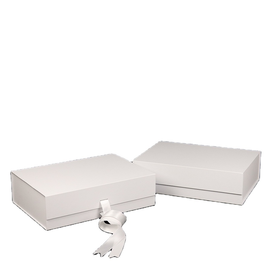 Flat Folding Magnetic Shoe Storage Box Corrugated Board with ribbon