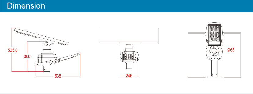 LED Outdoor Solar Street Light 3000K 7500K With Monocrystalline Silicon Panel