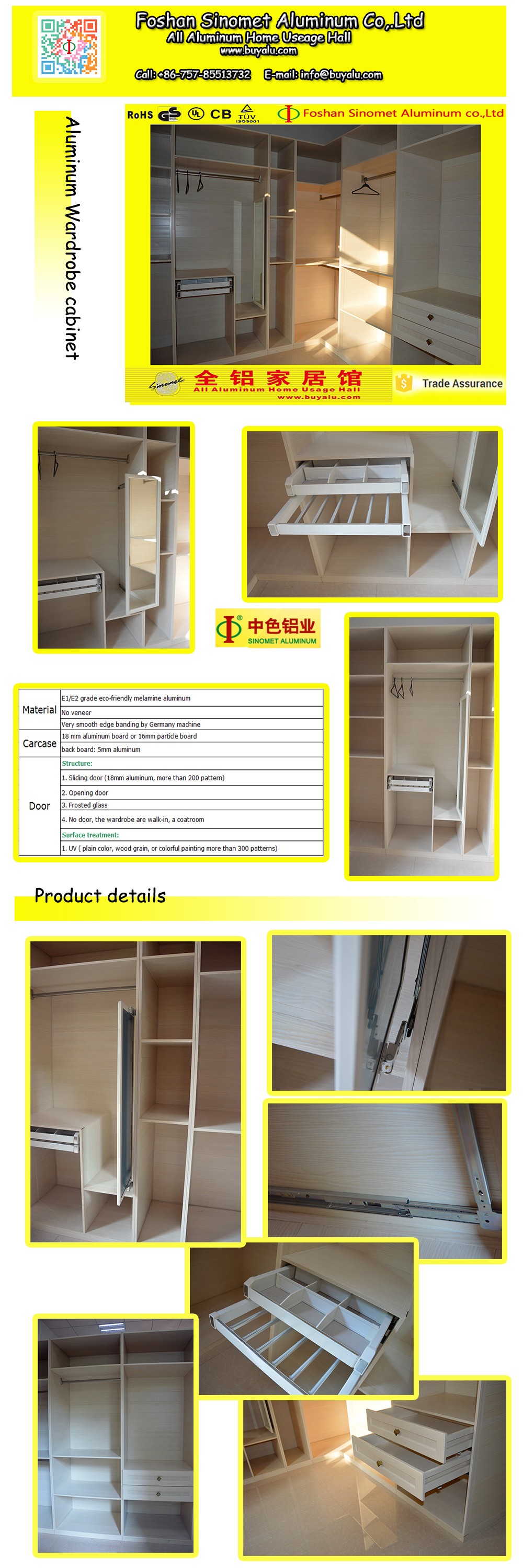 Durable Aluminium Fabrication Bookshelf Modern Aluminum Bookcase