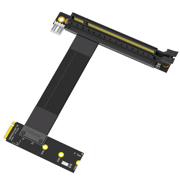 M.2 NGFF Key M to PCI-e 16x Riser Adapter with PCI-e 3.0 X16 8G/bps Speed, 19CM Cable Length, Supports GTX1080ti Graphics Cards