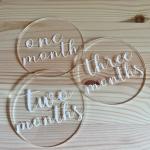 Acrylic Carved Wooden Milestone Discs Gift Pregnancy Milestone Discs