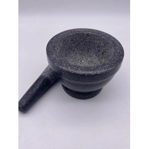 Polished Stone Mortar And Pestle Herb Spice Tools Smooth Inside