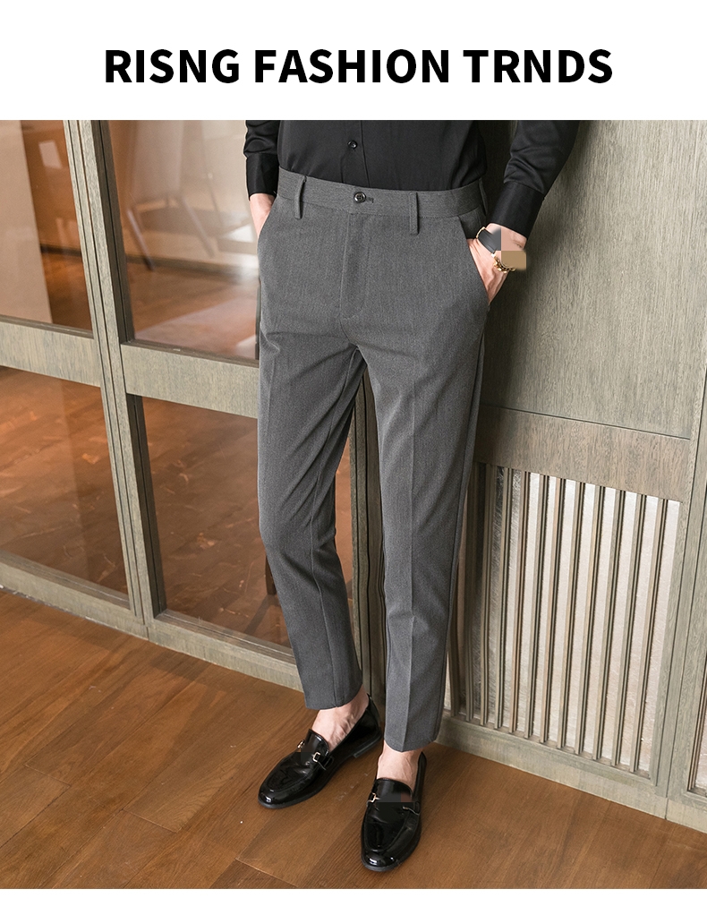 Solid Color Business Casual Wear Formal Suit Pants Formal Plus Size Men's Pants Trousers