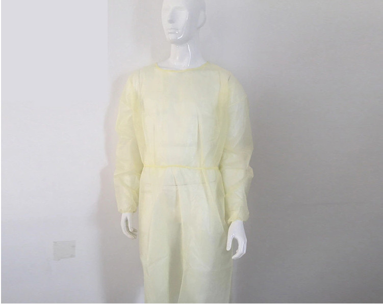 PP 18gsm Yellow Work Protection Isolation Gowns Infection Control