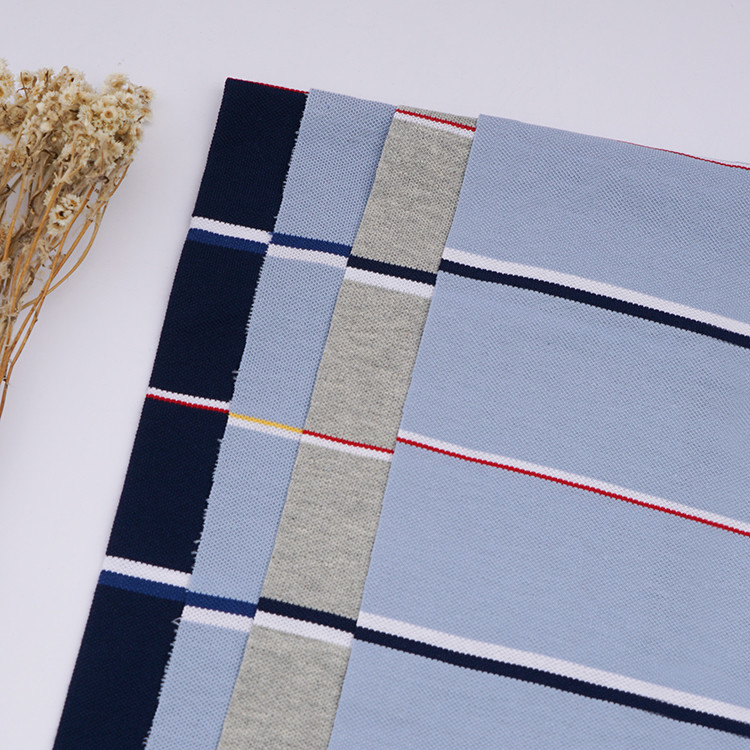 Combed Cotton And Environmentally Friendly Yarn Dyed Cloth Striped Knit Fabric For Polo Shirt