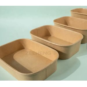Quality Disposable Kraft Paper Bowl Food Grade Kraft Salad Bowl 1300ml for sale