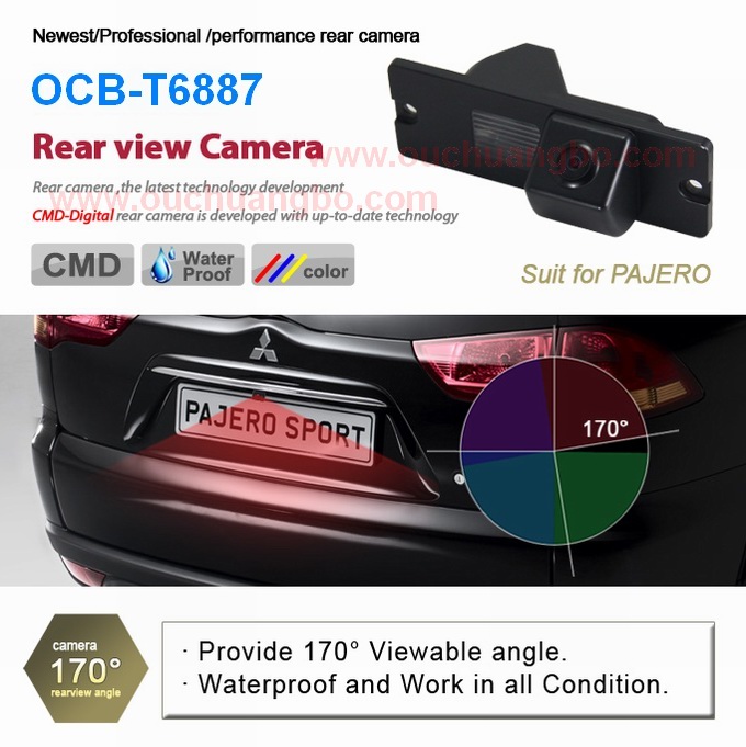 Ouchuangbo night waterproof rear camera for Mitsubishi Pajero OV7950 /MT136 /FCCD OCB-T6