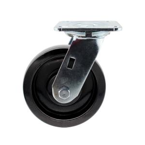 Quality 200x50mm Heavy Duty Casters Solid Black Wheel Swivel Plate Glass Filled Nylon for sale