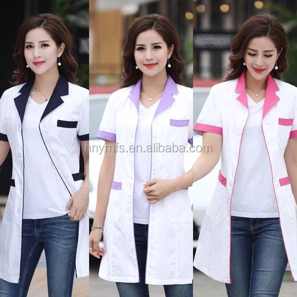 White Clinic Doctors Industrial Worker Uniform Medical Scrub Uniform For Women