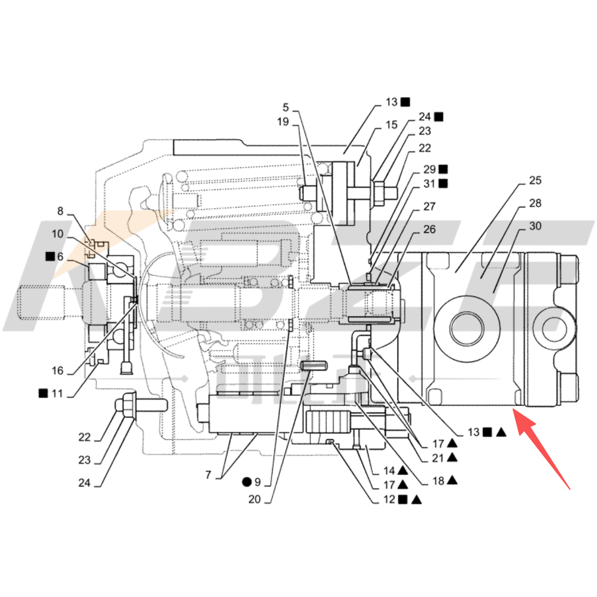 NACHI PS10V00003F1 KOBELCO CASE HYDRAULIC GEAR PUMP REPLACEMENT FOR SK55 CX55B SMALL EXCAVATOR