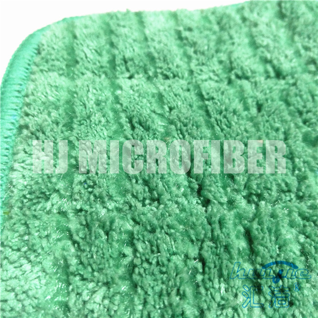 Green Color Microfiber Mop Refill Pads Coral Fleece With Hard Silk Floor Wet Mop Heads