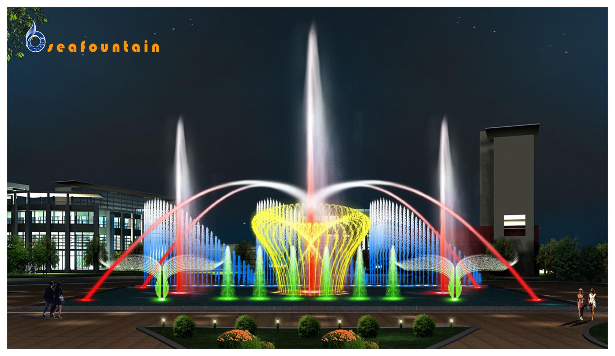 music play water garden fountain dancing fountains