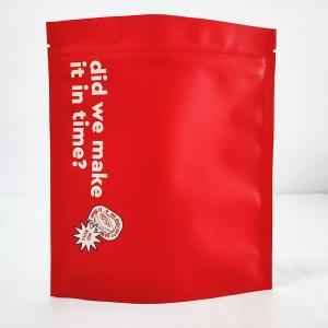 Quality Red color printing Biodegradable Kraft paper Standing Zip Lock Pouch coffee Beans Tea food packing bags for sale