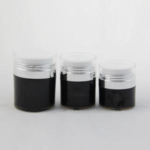 Quality Silver Black PP Durable Skincare Jar / Caps 15ml 30ml 50ml for sale
