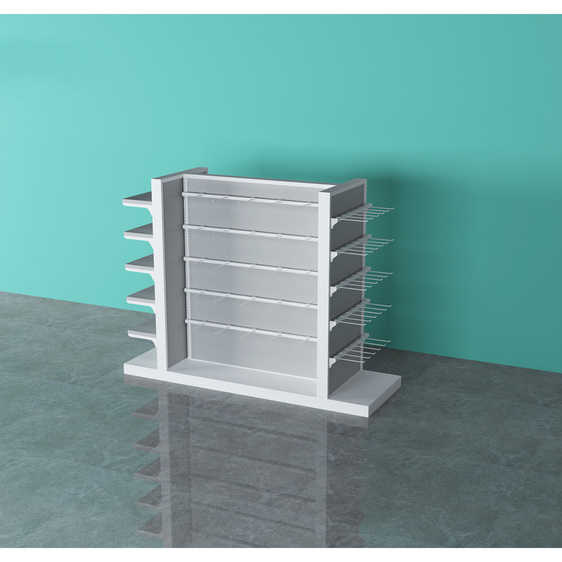 Powder Coating Miniso Display Rack Wooden Material 160×90×120cm Size