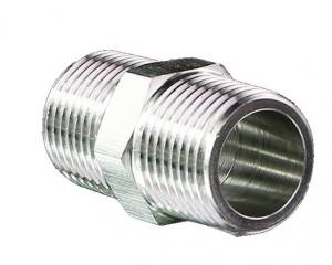 China 3/8 NPT Male X 3/8 NPT Male Hex Nipple , Forged 316 Stainless Steel Hex Nipple on sale