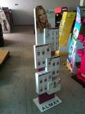 Point of purchase cosmetic display stand with mixed material supplier