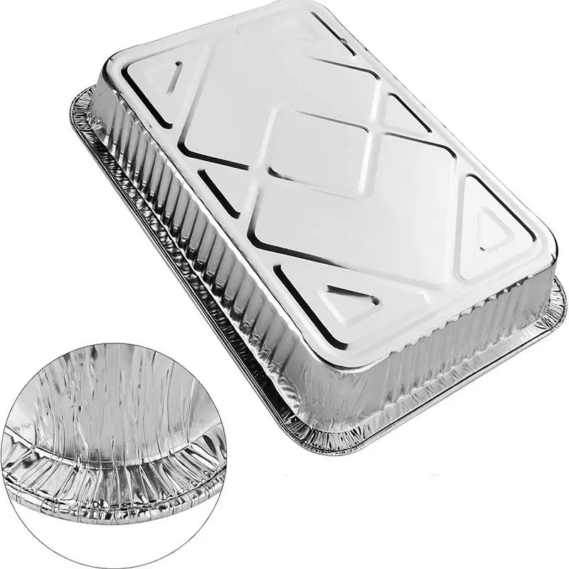 Large Capacity Alufoil Oblong / Round 12 LB Container With Board