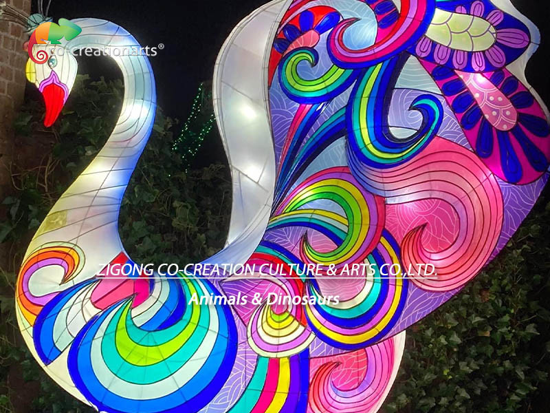Swan Decorative Chinese Festival Lanterns Lighting With Led Light Source Festival Of Lights