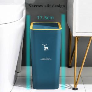 Quality Slot Preferred Manufacturers Spot Rectangular Narrow Household Plastic Trash Can for sale