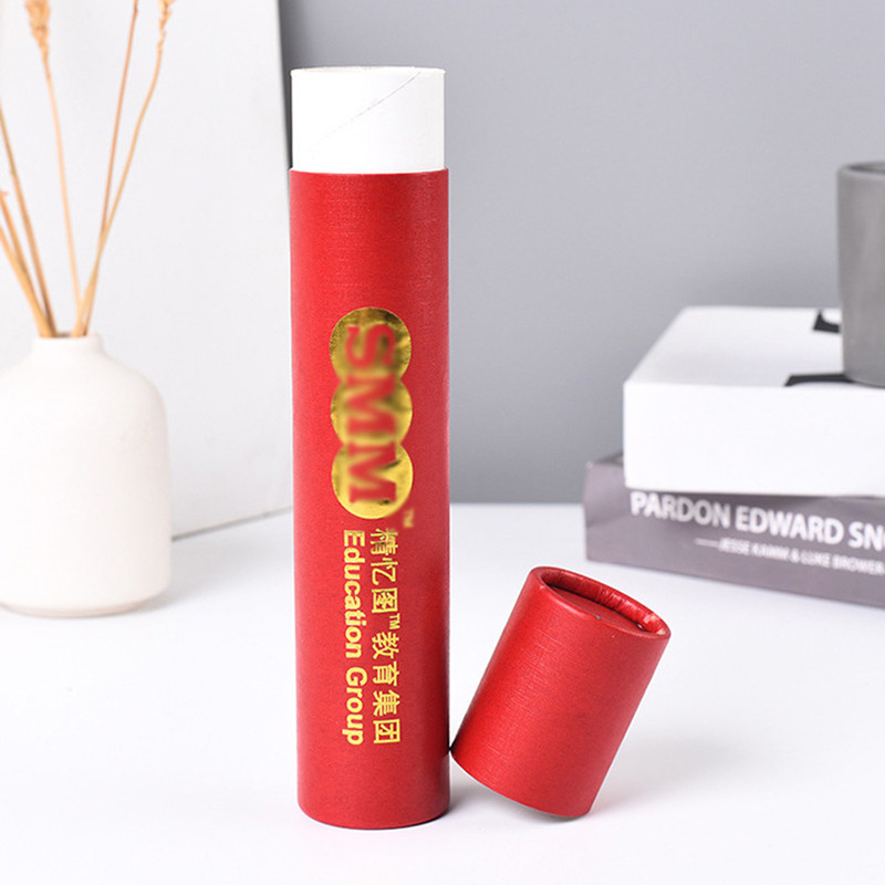 Clothes T Shirt Cylinder Cardboard Containers With Lids Glossy Lamination