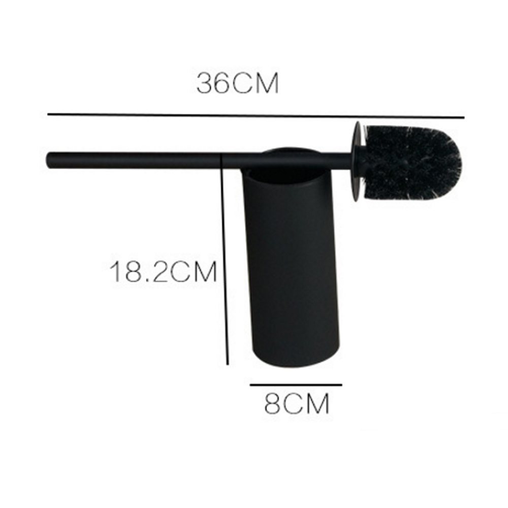 High Grade Black Wall Mounted Toilet Brush With Holder Custom Logo