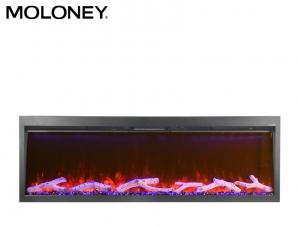 Quality 2840mm Realistic Flame Electric Fireplace Freestanding Glass for sale