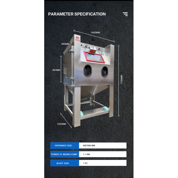 Turntable Wet Sand Blasting Machines Dust Free Sandblasting Machine
