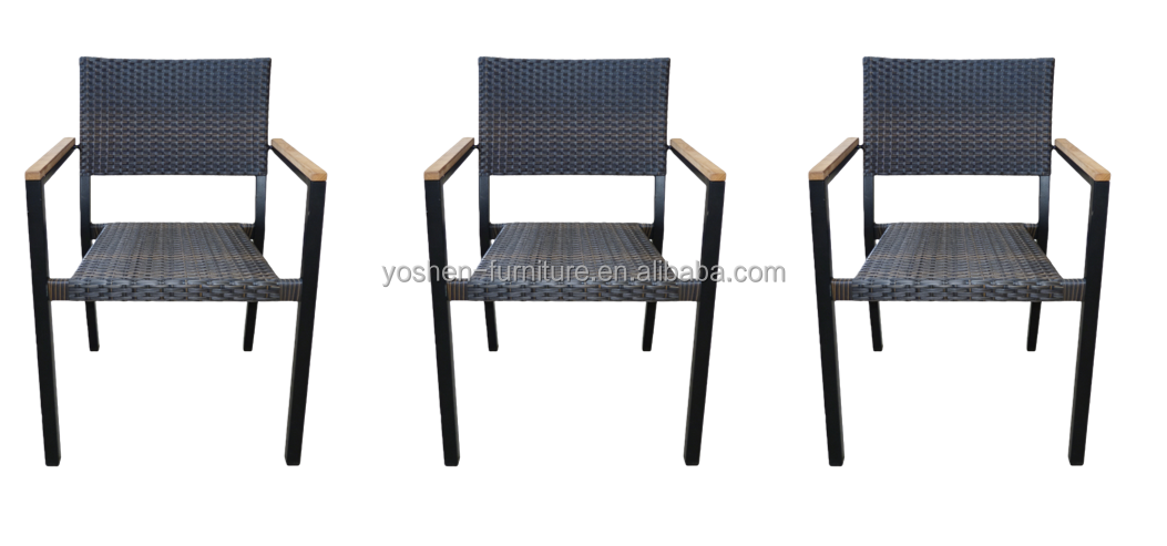 Yoshen French Bistro Dining Arm Chair Rattan Comfortable Waterproof Contemporary Design Outdoor Hotel Restaurant