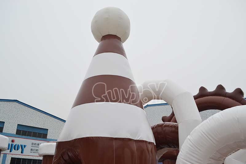 Indoor Chocolate 0.55mm Plato pvc Inflatable Amusement Park