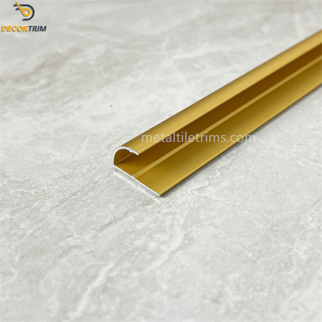 Matte Gold Aluminum Tile Trim Transition Strip Round shaped Daltile Trim