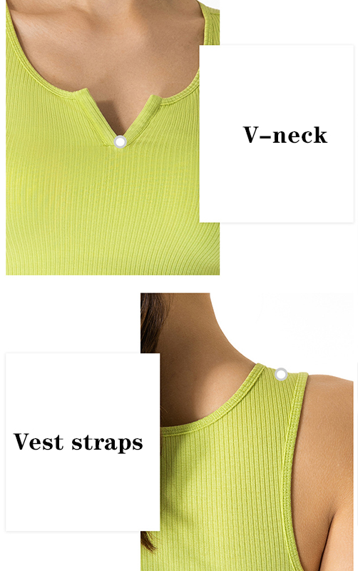 ODM Cotton V Neck Yoga Tank Tops Fitness Workout Running Vest Top For Women