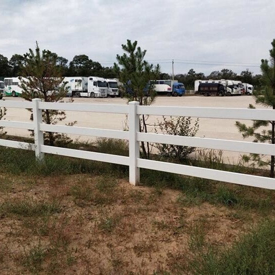 Stable White Black Color PVC Rail Fencing Ranch Paddock Horse Fencing