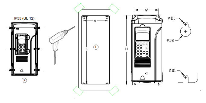 ABB ACS800-01-0040-3+P901 max is 37kW Icont max is 72A Frequency is 48 ... 63 Hz