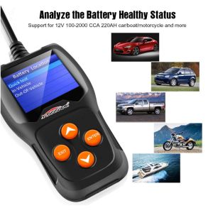 Digital Car Battery Tester Kw600 Multilingual Languages Support Cranking Test