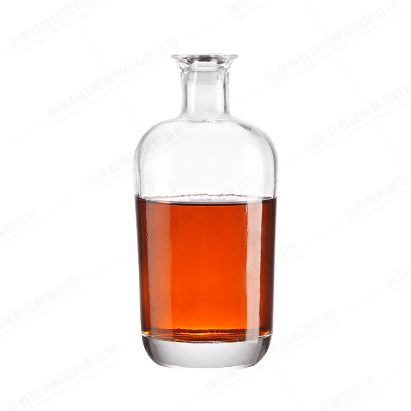Transparent Super Flint Glass Bottle with Cap Cover 700ml 750ml Custom Size Accepted