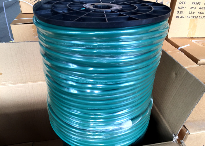 Green PVC Siamese Camera Cable Kx7+2Alim Coaxial With Power 7*0.2mm Bare Copper